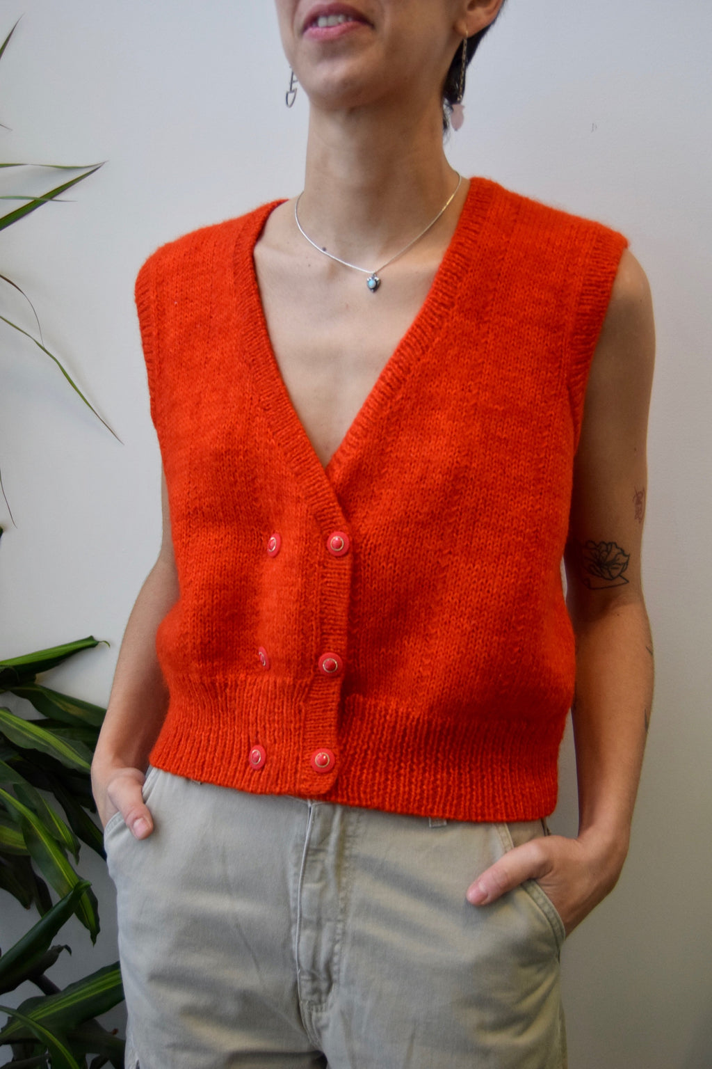 Cherry Double Breasted Vest
