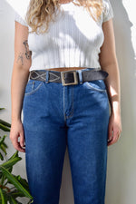 Black Studded Leather Belt