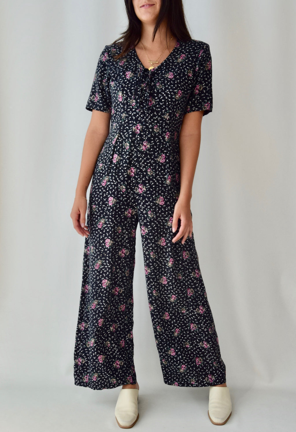 90's Rayon Floral Pantsuit