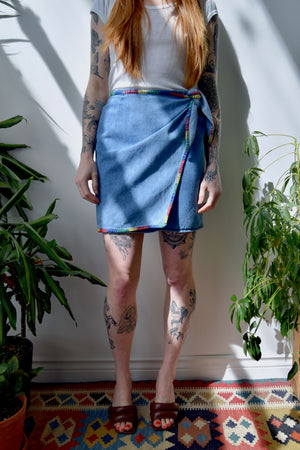 Nineties Denim Wrap Skirt