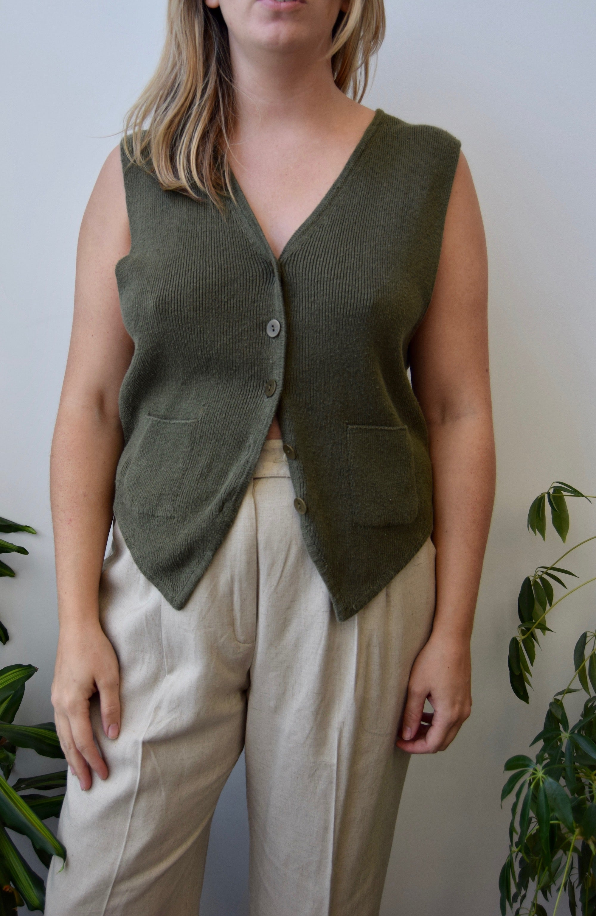 Cotton/Linen Knit Vest