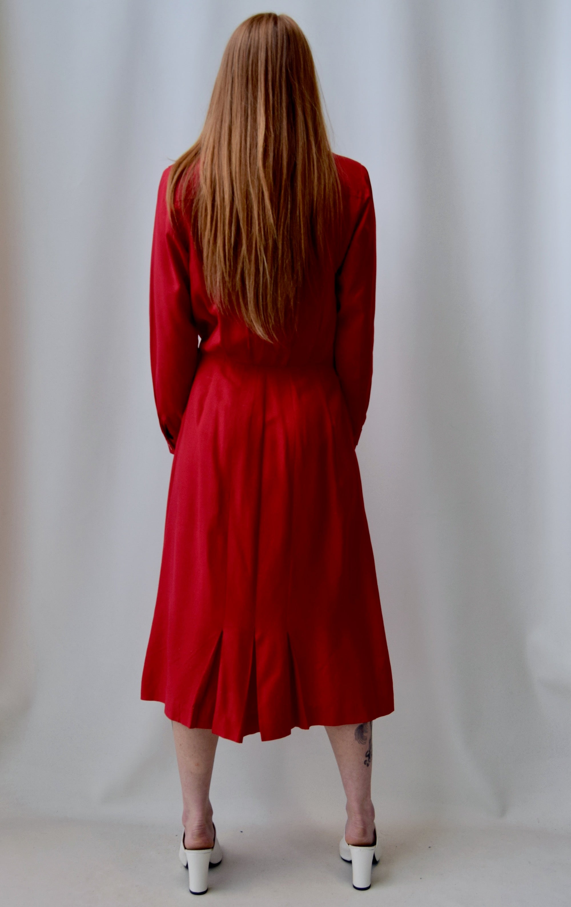 Ch-Ch-Ch-Cherry Red Raw Silk Dress