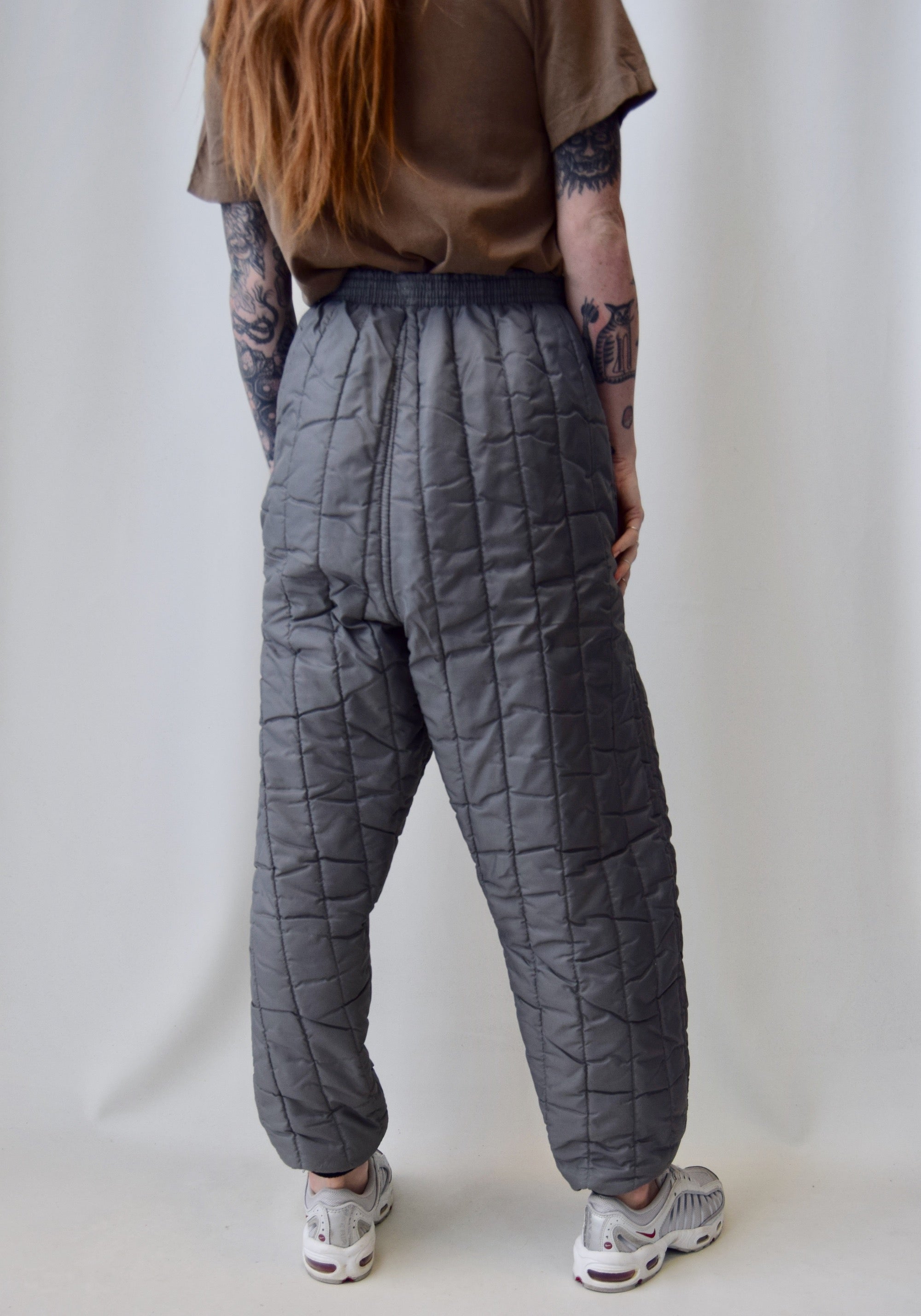Stone Grey Quilted Pants