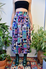 Abstract Wool Pleated Skirt