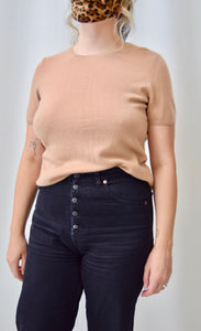 Camel Cashmere Sweater Tee