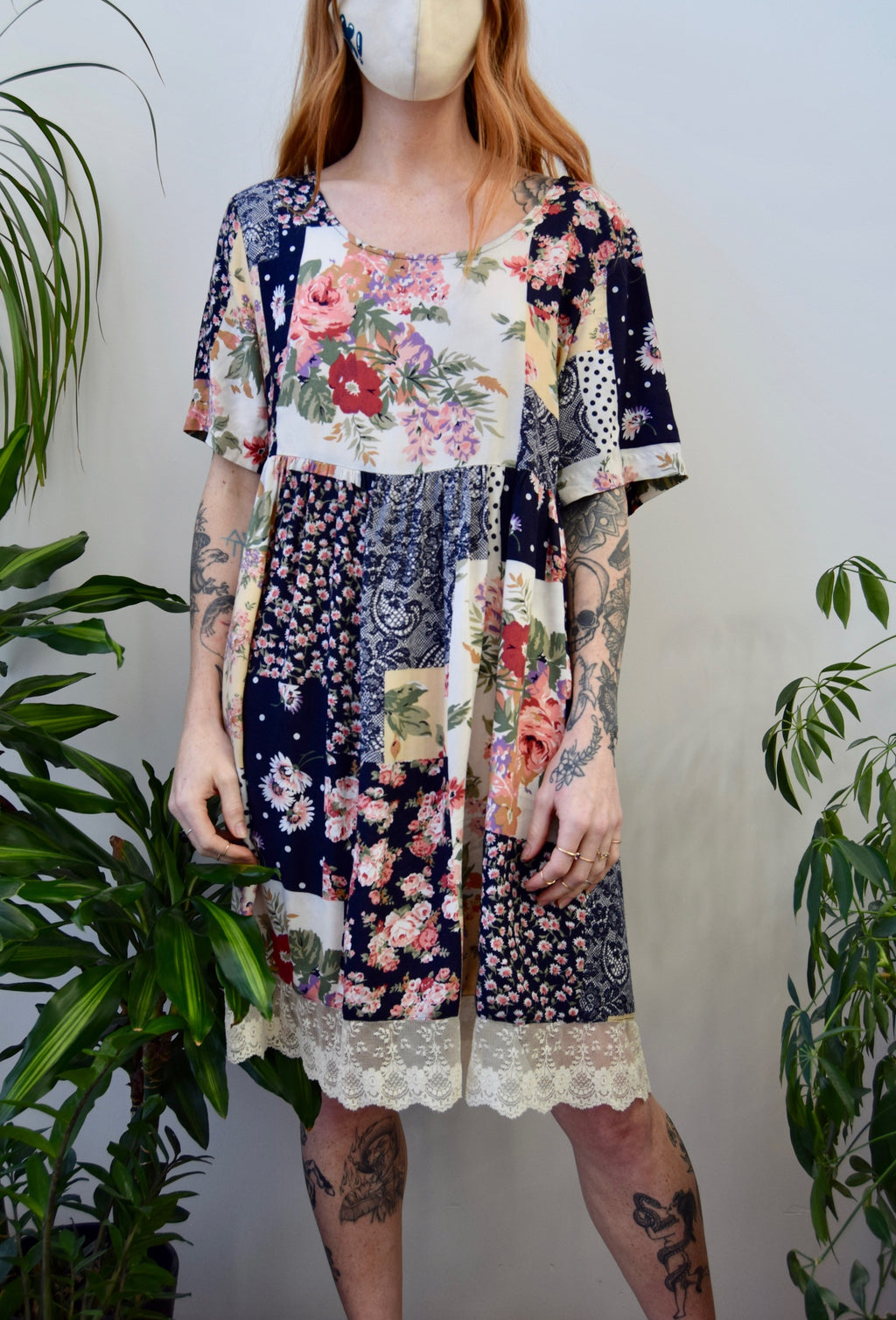 Nineties Floral Patchwork Dress