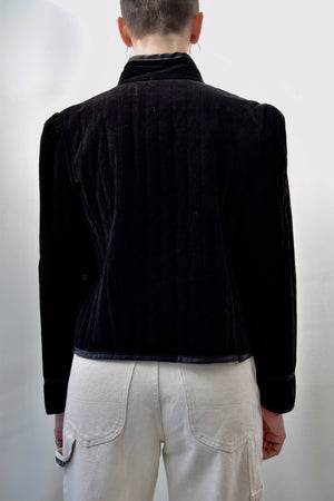Vintage Black Velvet Quilted Jacket