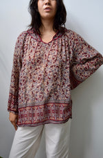 Pinot Noir Indian Cotton Blouse