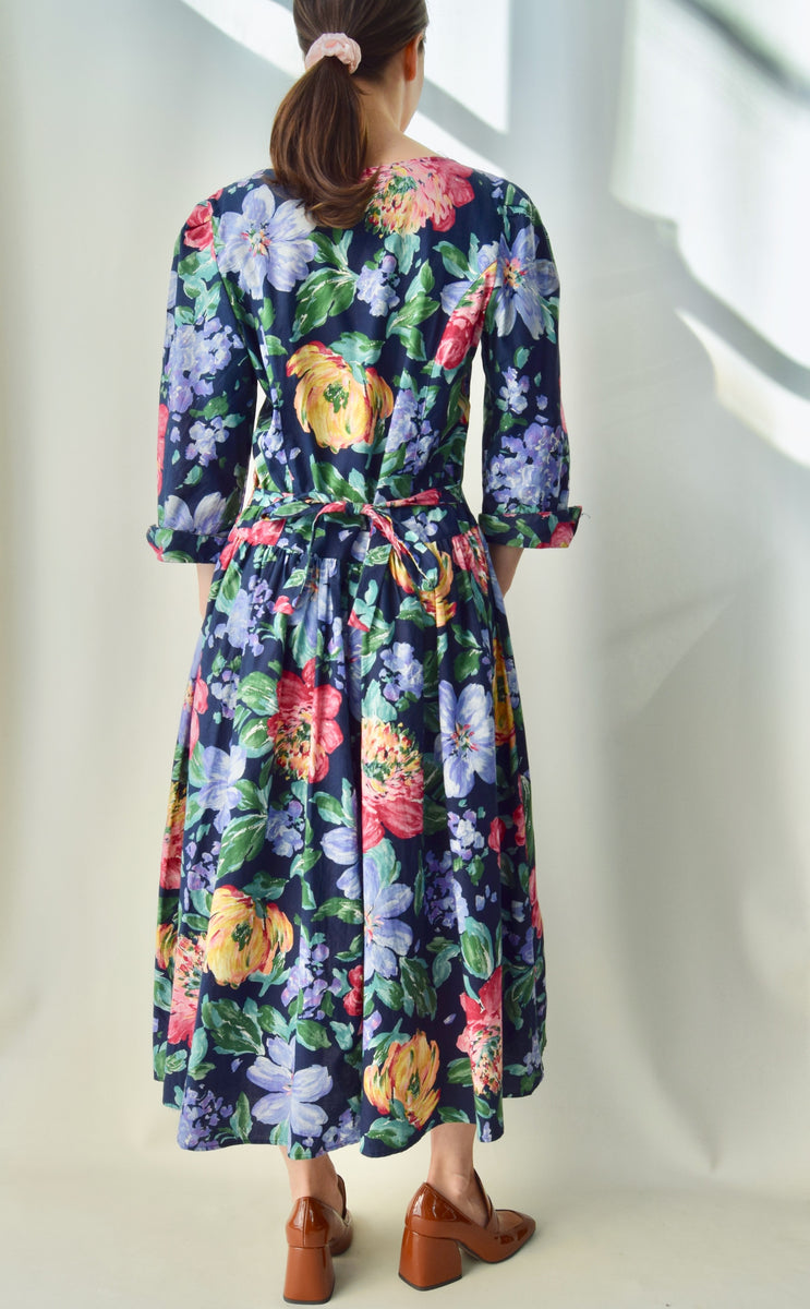Painted Floral Princess Puff Sleeve Dress – Community Thrift and Vintage