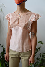 Vintage Satin Ballet Pink Top