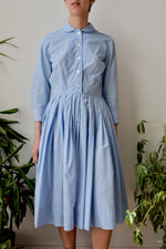 Fifties Robins Egg Cotton Shirtdress