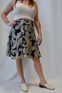 Paisley Silk Skater Skirt