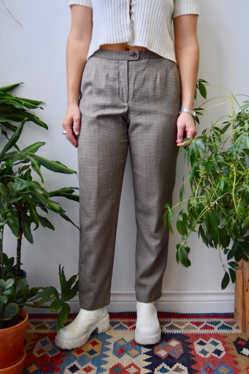 Cocoa Houndstooth Trousers