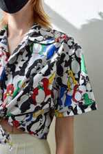 Rainbow Penguin Button Up