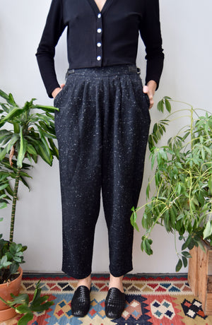 Eighties Pleated Wool Trousers