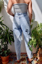 Eighties Pleated Acid Wash Jeans