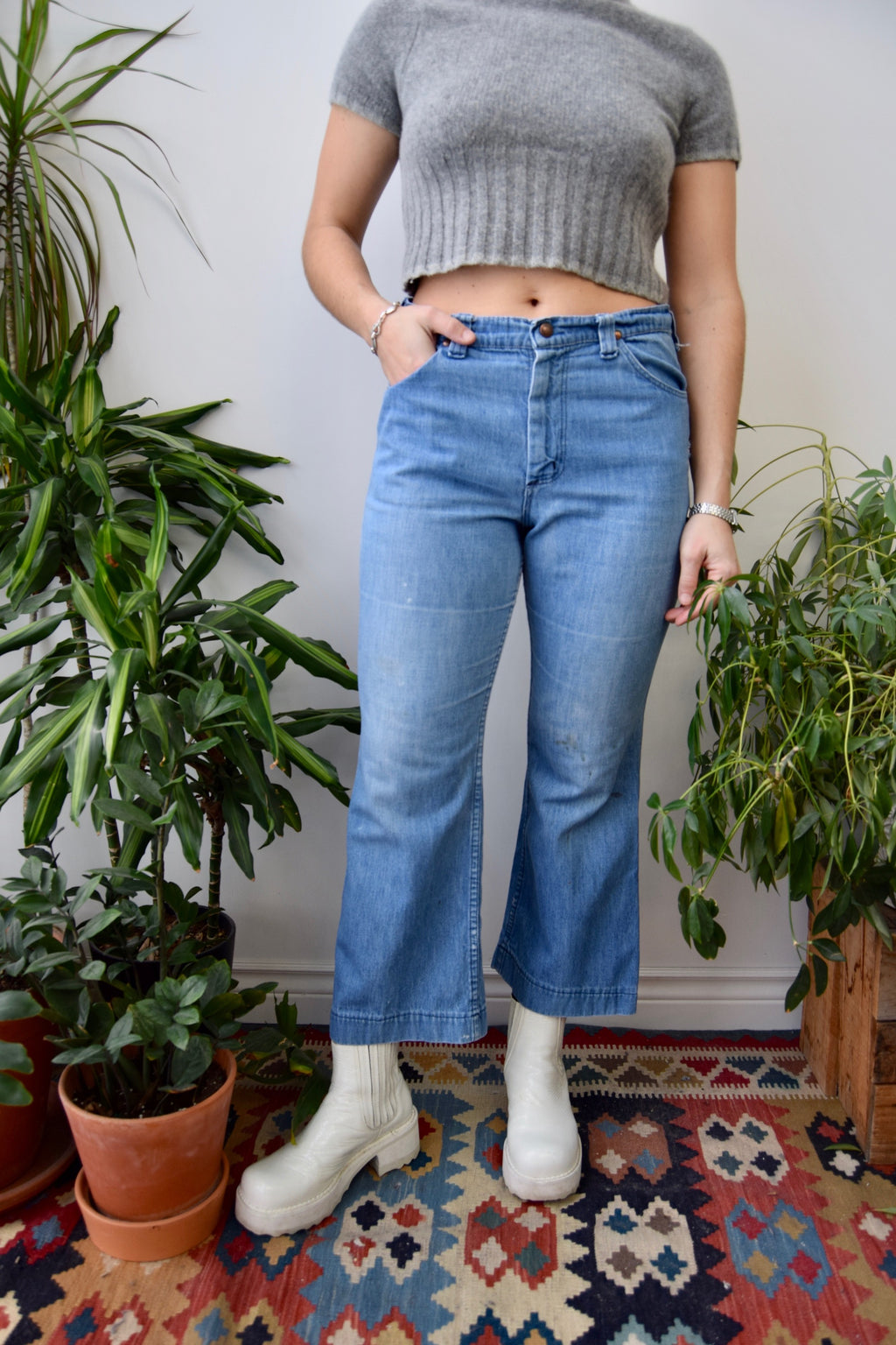 Seventies Cropped Bell Bottoms