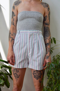 Striped Cotton Trouser Shorts