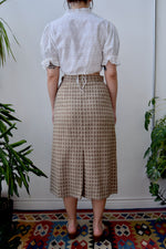 Grid Plaid Wool Skirt