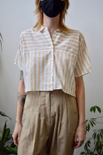 Tan Striped Button Up