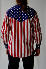 Vintage American Flag Men's Button Up