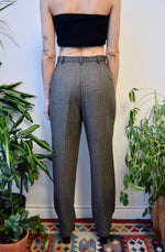 Navy Houndstooth Wool Trousers