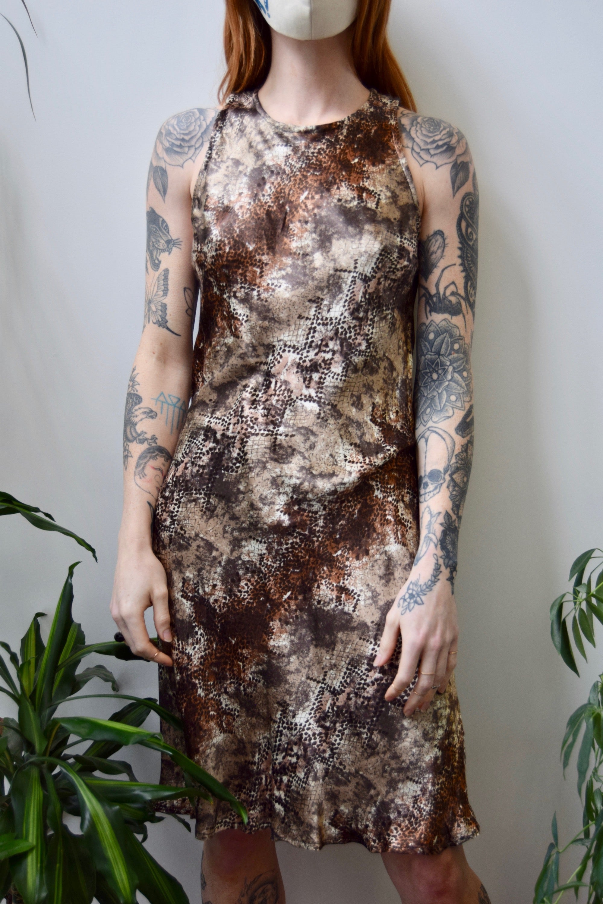 Nineties Bias Cut Snake Skin Dress