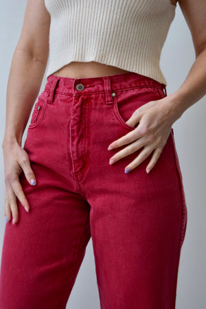 Nineties Faded Red Rose "Guess" Jeans