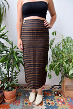 Black & Brown Linen Skirt