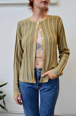 Striped Sheen Silk Cardigan