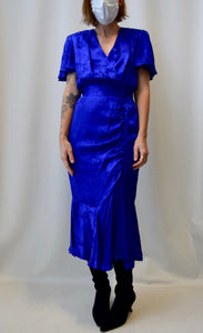 Cobalt Silk Mermaid Dress