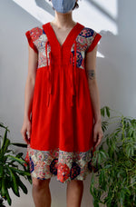 Cherry Corduroy Quilted Dress