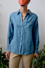 Teal Linen Button Up