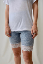 Acid Wash Lace Bike Shorts