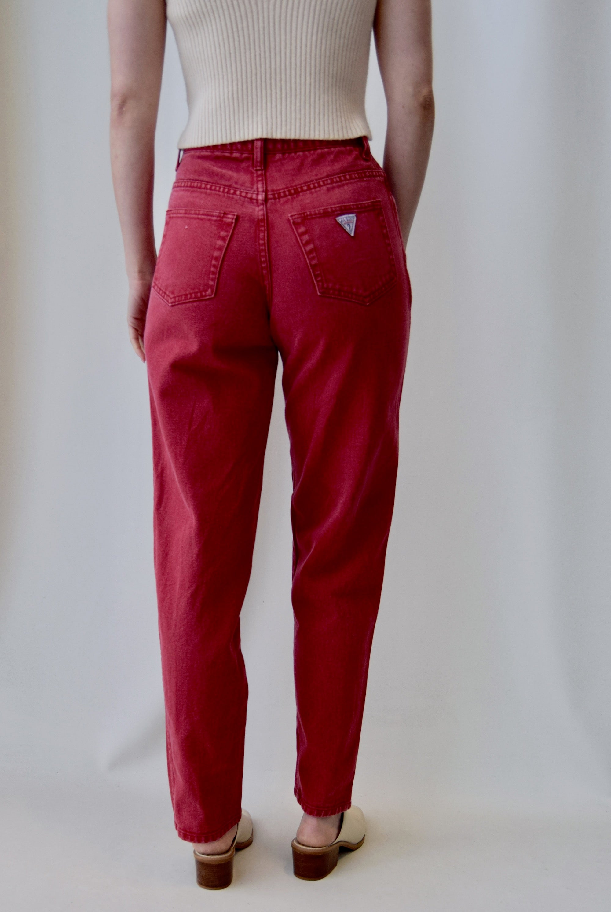 Nineties Faded Red Rose "Guess" Jeans