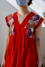 Cherry Corduroy Quilted Dress