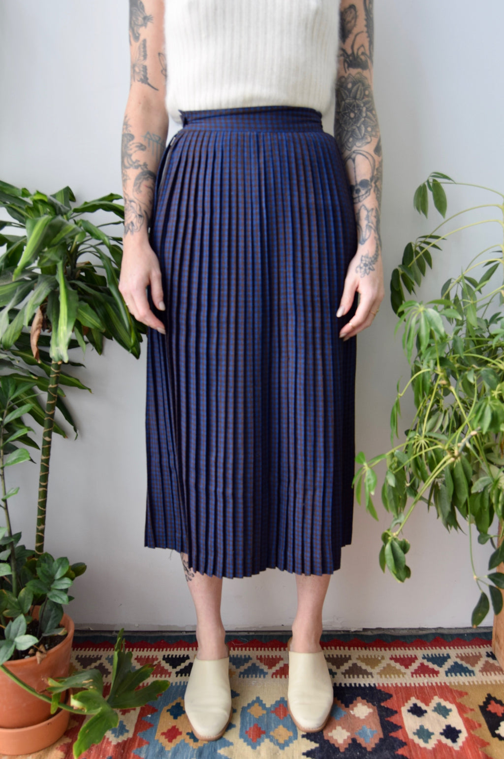 Vintage Wool Pleated Skirt