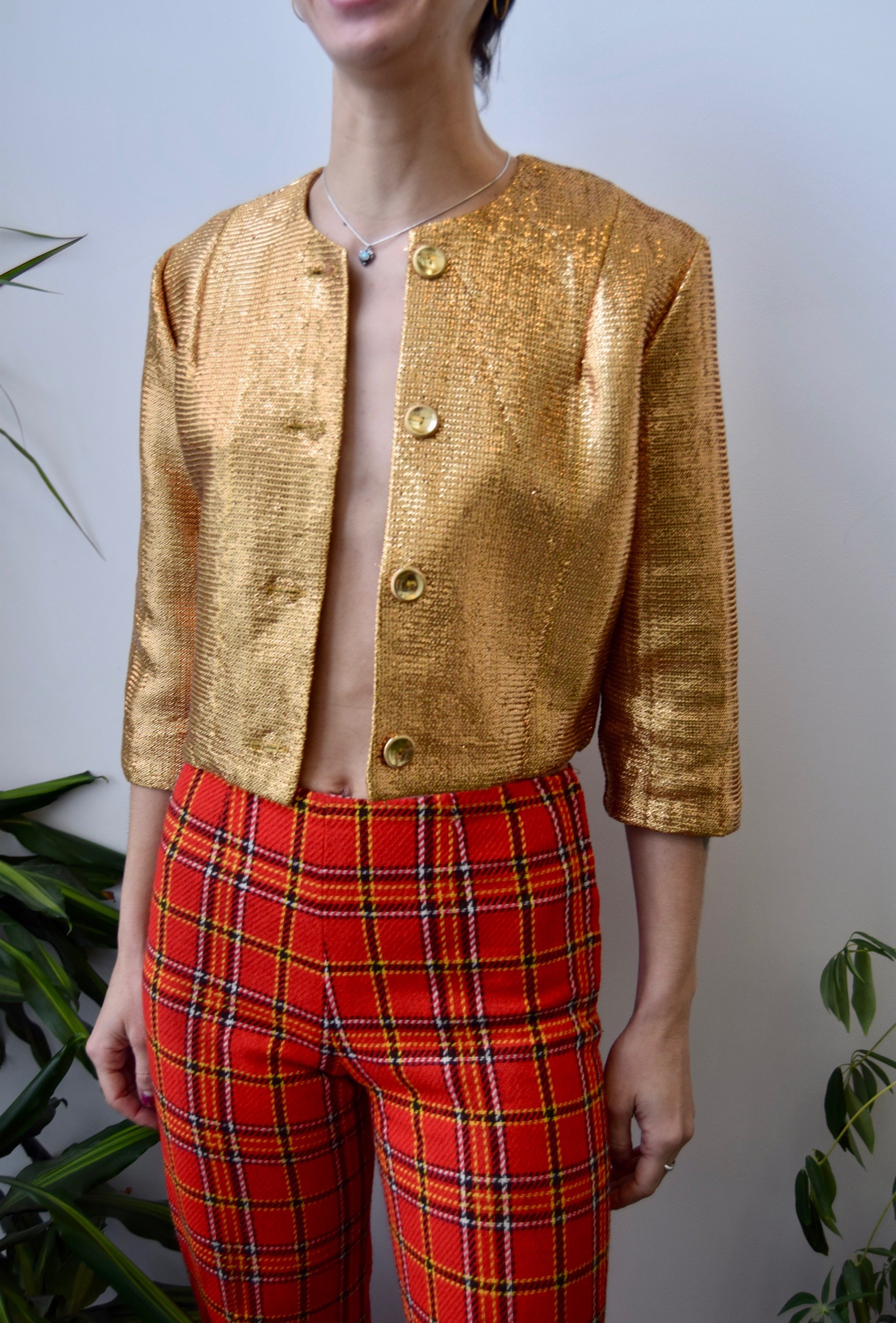 Sixties Woven Gold Jacket