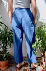 Wide Leg Pleated Denim Pants