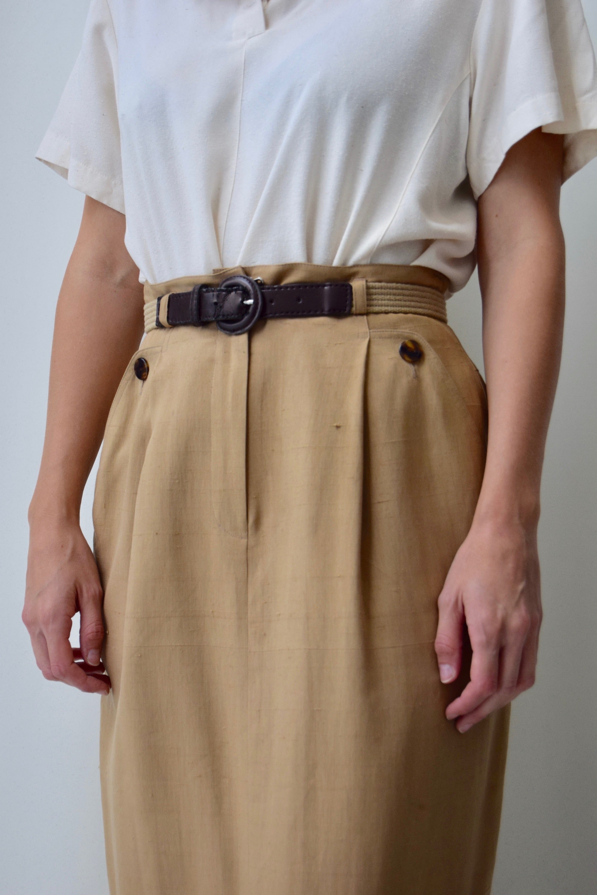 Eighties "Anne Klein" Raw Silk Skirt