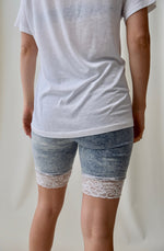 Acid Wash Lace Bike Shorts