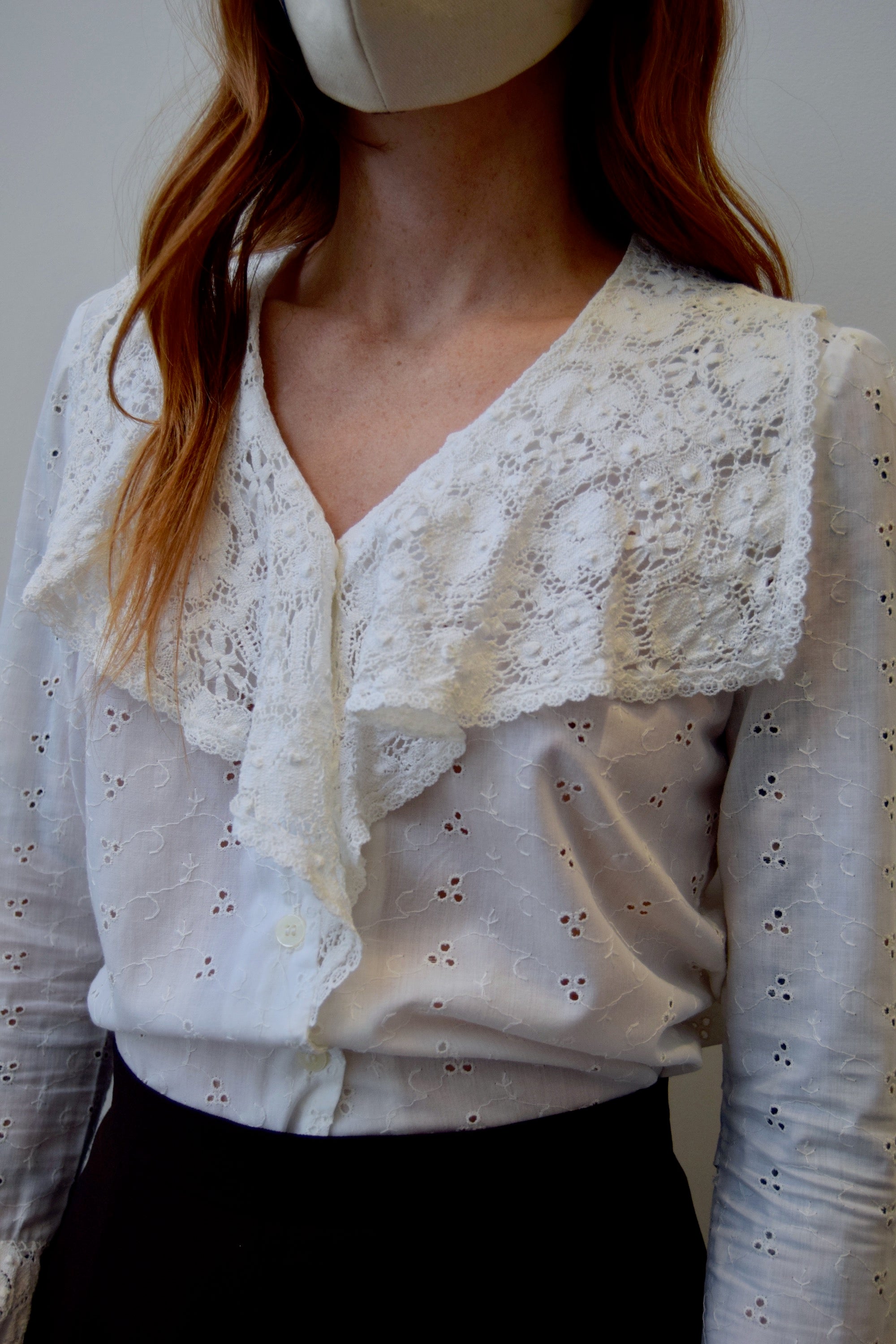 Seventies Lace Ruffle Top