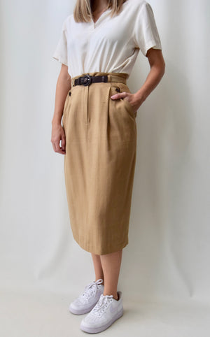 Eighties "Anne Klein" Raw Silk Skirt