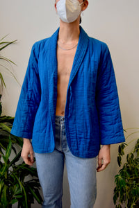 Quilted Cobalt Indian Cotton Jacket