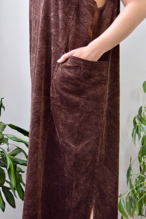 Chocolate Corduroy Jumper Dress