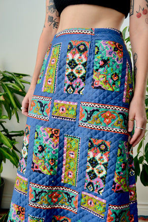 Seventies Quilted Maxi Skirt