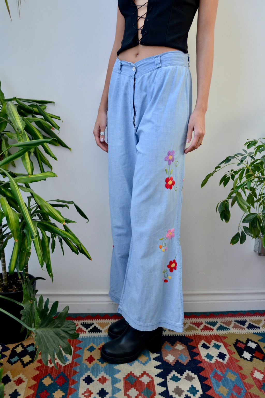 Flower Power Chambray Flares