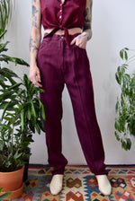 Wine Silk Trousers