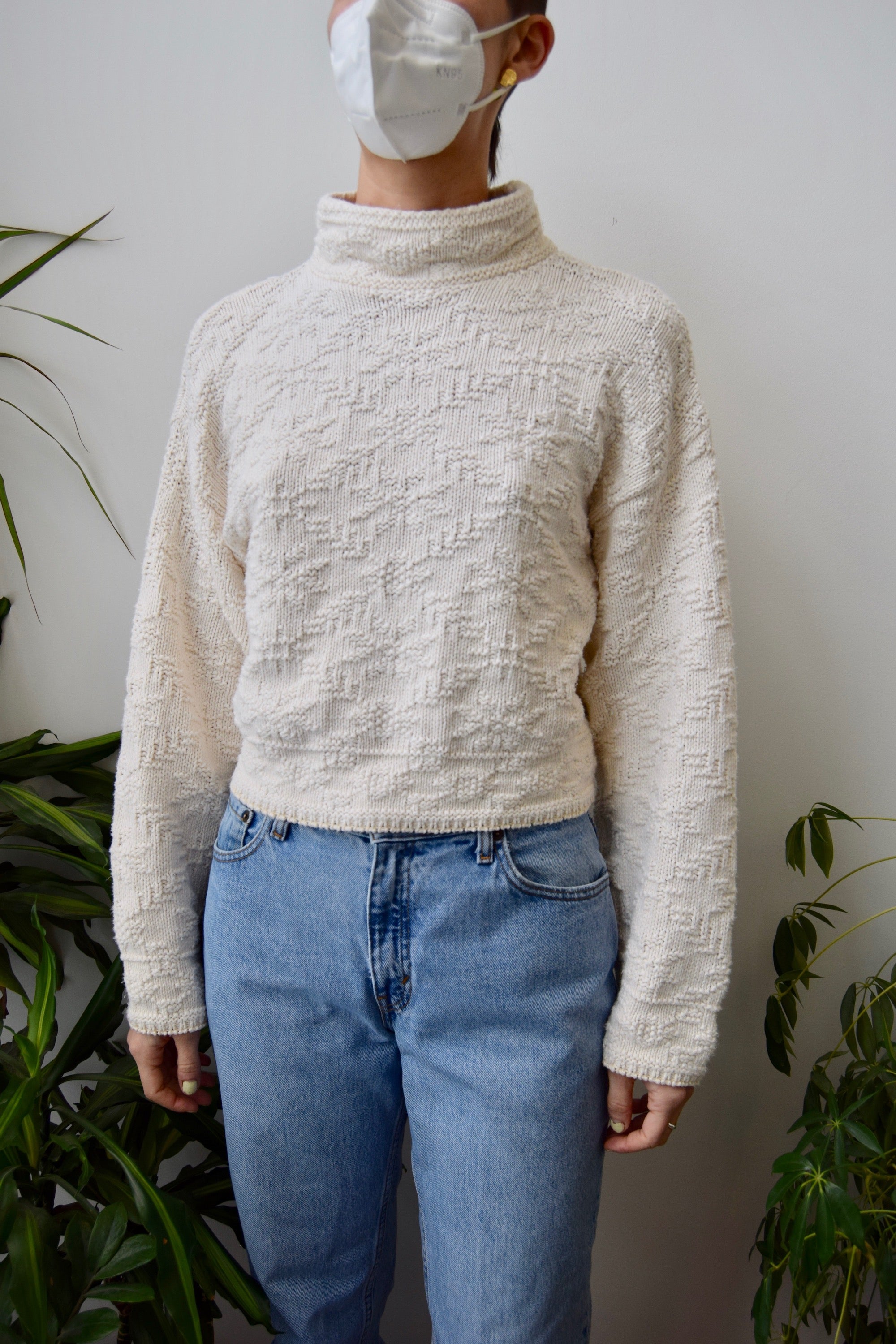 Snowflake Boxy Mockneck