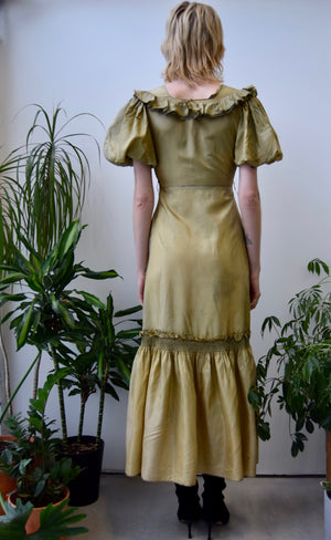 Thirties Chartresuse Acetate Gown